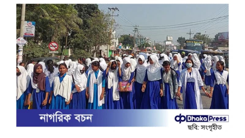 লক্ষ্মীপুরে দুই শিক্ষকের পক্ষে-বিপক্ষে শিক্ষার্থীদের বিক্ষোভ, সড়ক অবরোধ