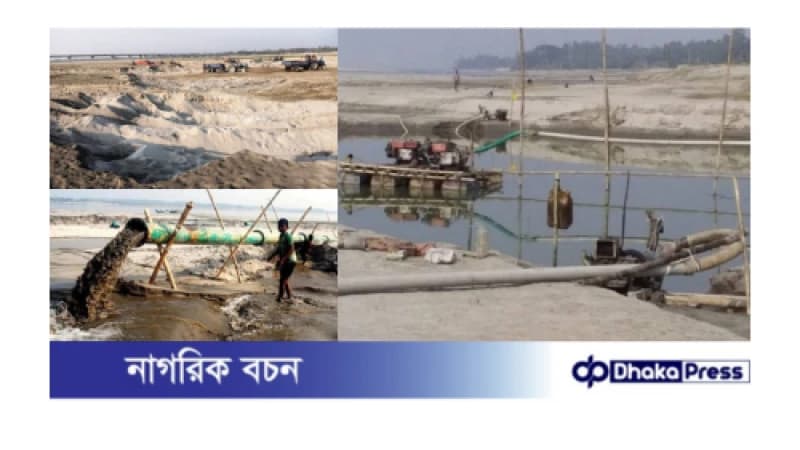 কুড়িগ্রামে প্রশাসনের নাকের ডগায় অবৈধ বালুর রমরমা ব্যবসা