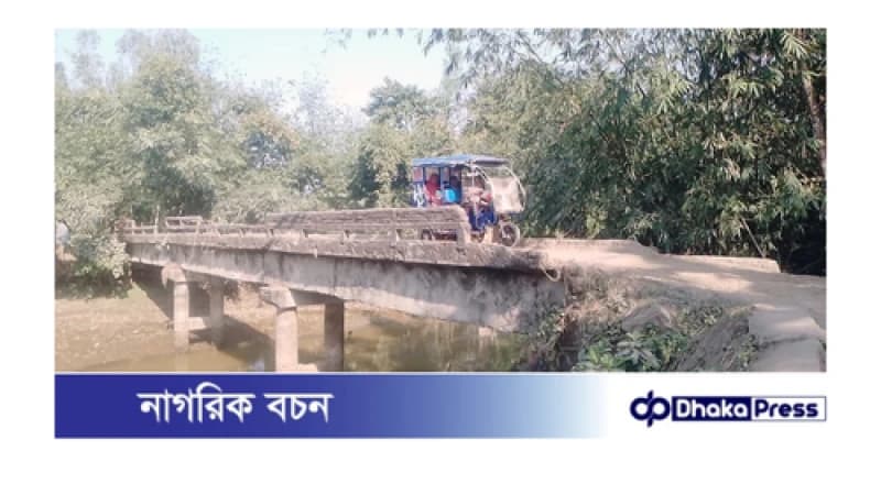 জনাকীর্ণ সেতুতে ঝুঁকি নিয়ে যাতায়াত ৭ গ্রামের বাসিন্দাদের