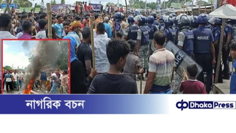 ফরিদপুরে থানা ও উপজেলা পরিষদে হামলা, অফিসার্স ক্লাবে অগ্নিসংযোগ