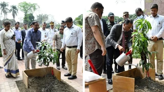 সংসদ প্রাঙ্গণে বৃক্ষরোপণ করলেন স্পিকার ও ডেপুটি স্...