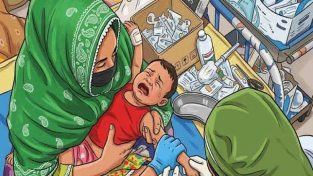 হামের উপসর্গ নিয়ে আরও ১০ শিশুর মৃত্যু