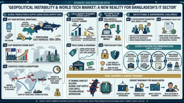 ভূ-রাজনৈতিক অস্থিরতা ও বিশ্ব প্রযুক্তি পণ্যের বাজা...