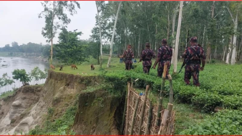 পুশইন আতঙ্কে সীমান্তে বিজিবির সঙ্গে স্থানীয়দের রাতভর টহল