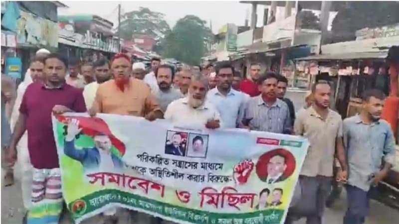 বিএনপির মিছিলে যুবলীগ-ছাত্রলীগের নামে স্লোগান, তদন্ত কমি...