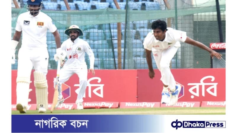 অভিষেক টেস্টে প্রথম উইকেট প্রাপ্তি হাসান মাহমুদের