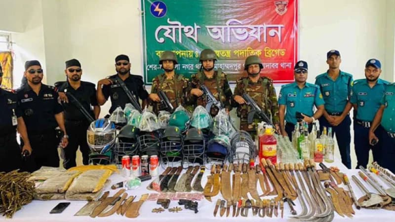 জেনেভা ক্যাম্পে অভিযান: বিপুল অস্ত্র-মাদকসহ ৩৪ গ্রেপ্তার জেনেভা ক্যাম্পে অভিযান: বিপুল অস্ত্র-মাদকসহ ৩৪ গ্রেপ্তার