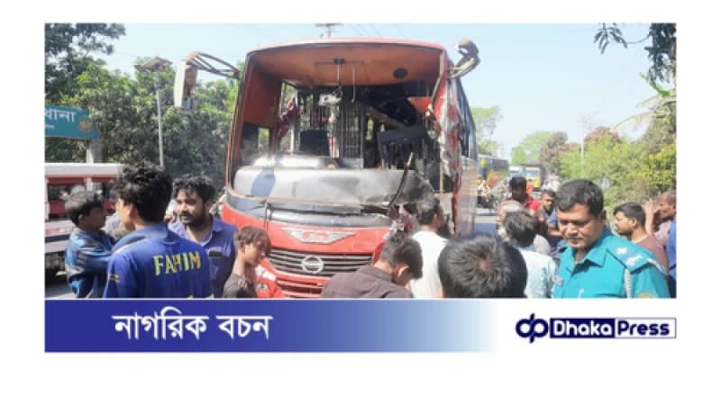 পুঠিয়ার বেলপুকুরে বাস ও ট্রাকের মুখোমুখি সংঘর্ষ; ৫ জন আহত পুঠিয়ার বেলপুকুরে বাস ও ট্রাকের মুখোমুখি সংঘর্ষ; ৫ জন আহত