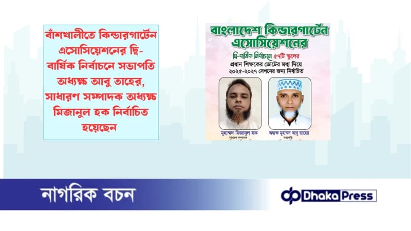 বাঁশখালীতে কিন্ডারগার্টেন এসোসিয়েশনের দ্বি-বার্ষিক নির্বাচনে সভাপতি অধ্যক্ষ আবু তাহের, সাধারণ সম্পাদক অধ্যক্ষ মিজানুল হক নির্বাচিত হয়েছেন বাঁশখালীতে কিন্ডারগার্টেন এসোসিয়েশনের দ্বি-বার্ষিক নির্বাচনে সভাপতি অধ্যক্ষ আবু তাহের, সাধারণ সম্পাদক অধ্যক্ষ মিজানুল হক নির্বাচিত হয়েছেন