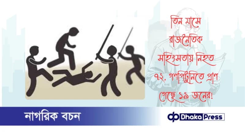 তিন মাসে রাজনৈতিক সহিংসতায় নিহত ৭২, গণপিটুনিতে প্রাণ গেছে ১৯ জনের তিন মাসে রাজনৈতিক সহিংসতায় নিহত ৭২, গণপিটুনিতে প্রাণ গেছে ১৯ জনের