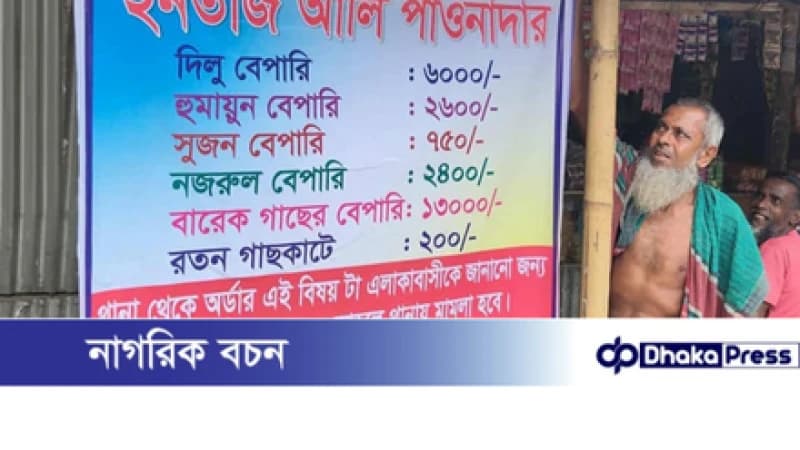 পাওনা টাকা আদায়ে ব্যানার টাঙিয়ে প্রতিবাদ ইনতাজ আলীর পাওনা টাকা আদায়ে ব্যানার টাঙিয়ে প্রতিবাদ ইনতাজ আলীর